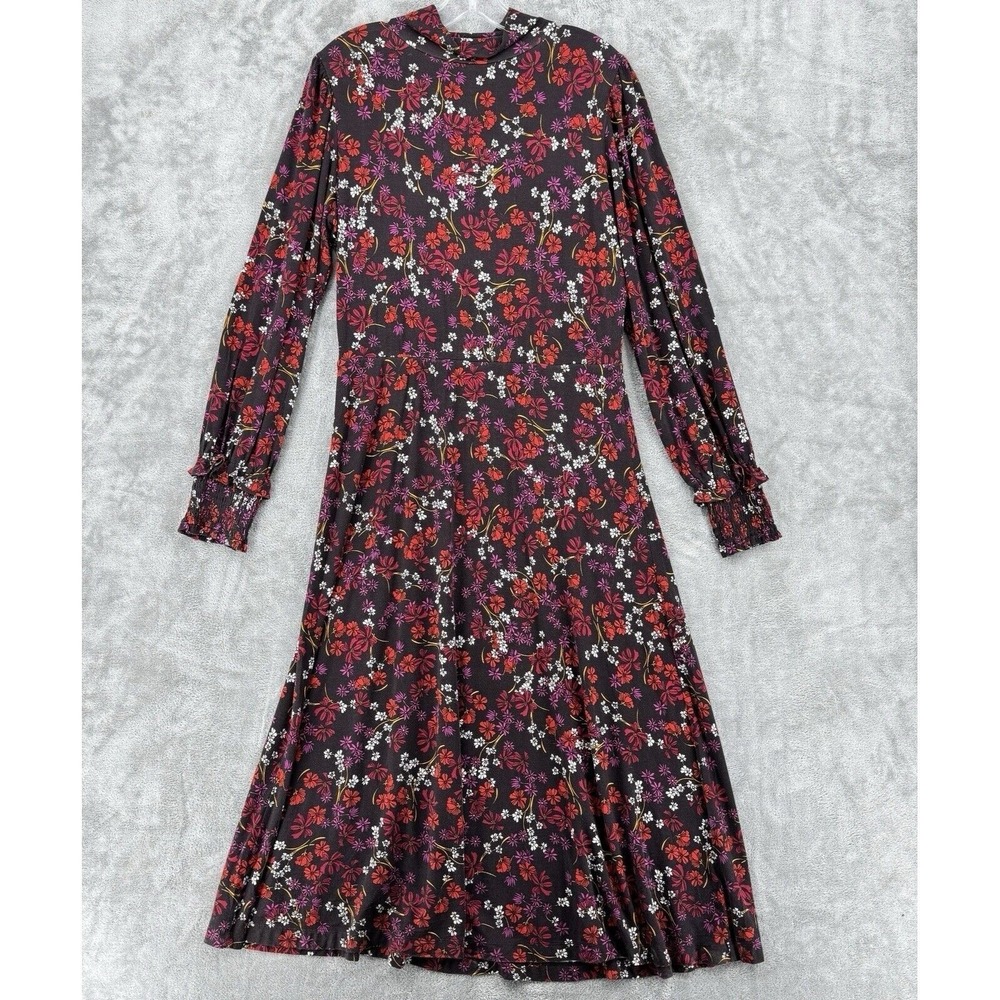 Draper James Dress Womens Large Floral Cottage Modest Stretch Knit Prairie Maxi